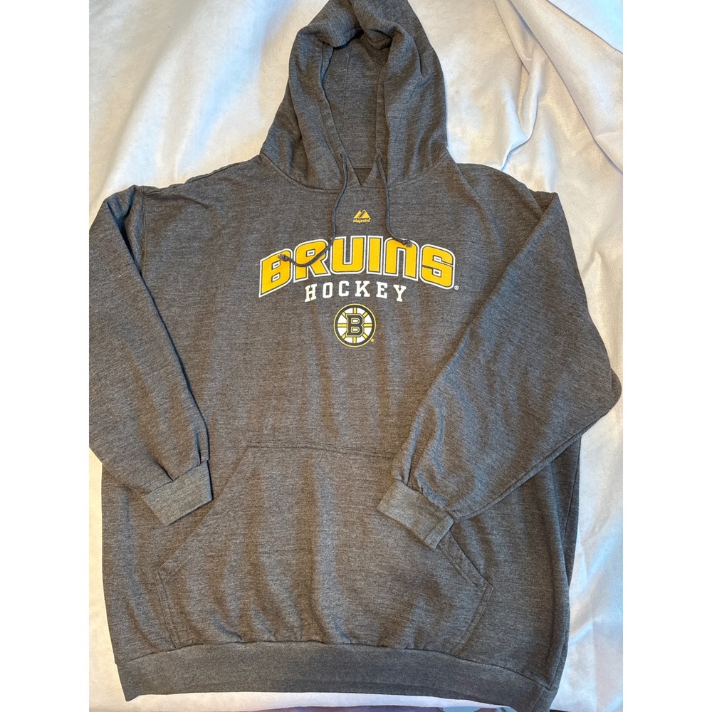 Heather Grey Boston Bruins Hockey Hoodie Size  4XL Pre-owned‎